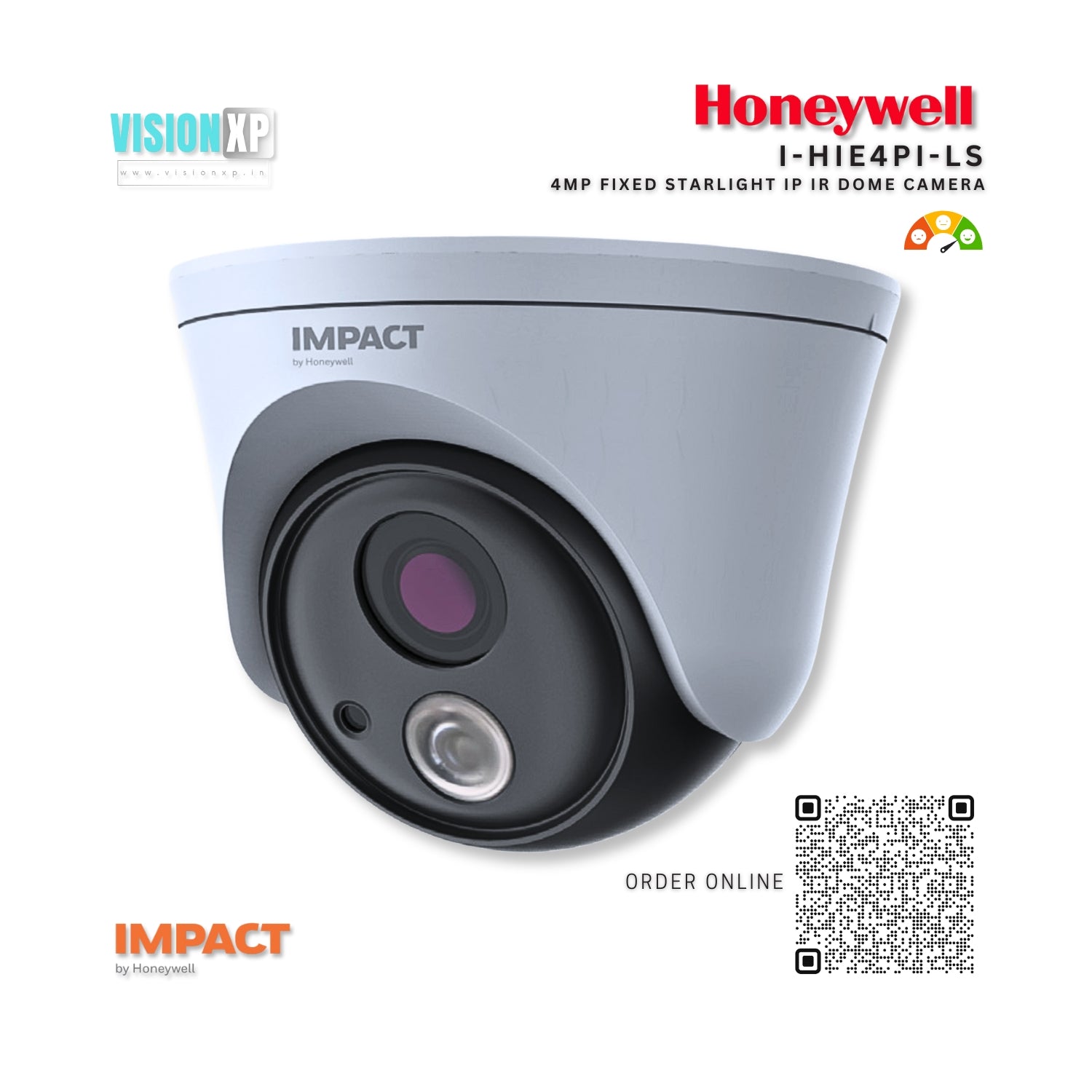 Honeywell Impact I-HIE4PI-LS 4MP Fixed Starlight IP IR Dome Camera Honeywell Impact I-HIE4PI-LS 4MP Fixed Starlight IP IR Dome Camera